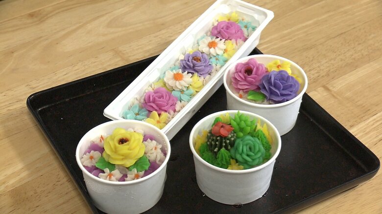 あんこの花に彩られた「おはぎ」　ハレの日のオーダーも増加中　手作りキャンドルとともにほっこりしたひとときを【秋田発】｜FNNプライムオンライン
