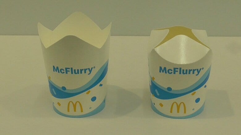マックフルーリーのふたが紙製に　マクドナルドが環境負荷軽減の取り組み発表｜FNNプライムオンライン