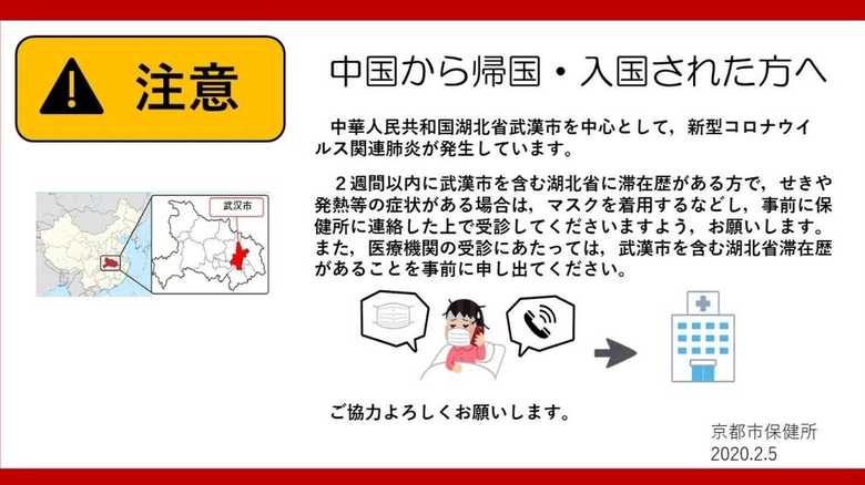 注意喚起のデジタルサイネージ(提供:京都市)