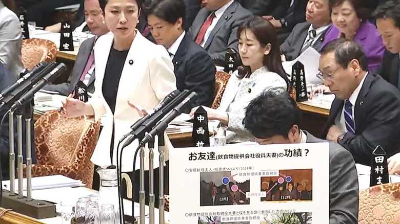 29日の予算委員会で安倍首相を追及する立憲民主党の蓮舫議員