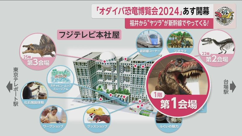 「オダイバ恐竜博覧会2024」会場マップ