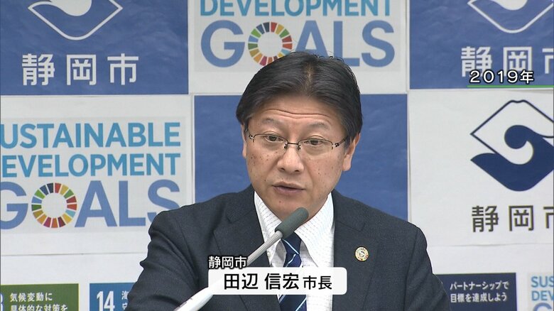 宗教に配慮した給食の提供を発表した静岡・田辺市長（2019年）