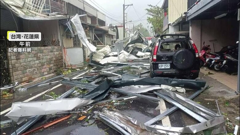 建物が次々と破壊された（台湾・花蓮県）