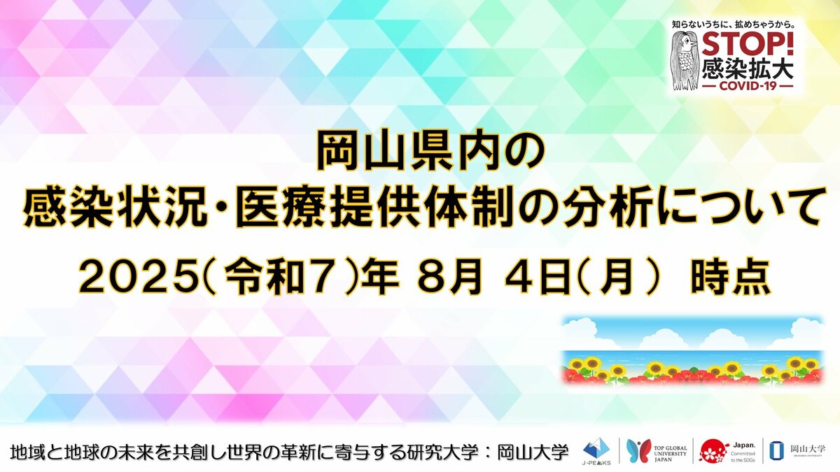 岡山大学】岡山県内の感染状況・医療提供体制の分析について（2025年8
