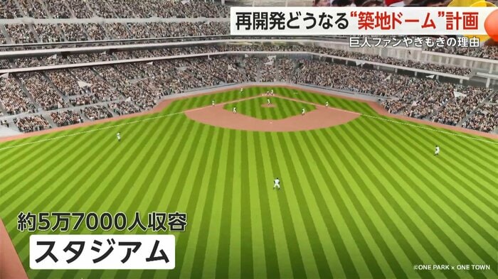 最大5万7000人を収容できる巨大スタジアム(完成イメージCG)
