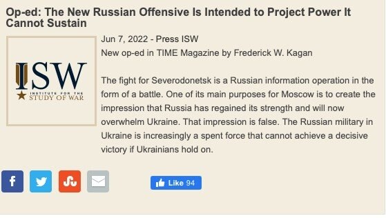 戦争研究所の論評記事