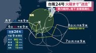 【台風情報】台風24号は鹿児島・奄美市北西にあり勢力落とさず南下の見込み　火曜頃まで迷走予想で影響長期化へ