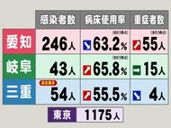 新型コロナ…東海3県の感染者数・病床使用率・重症者数 三重で感染者過去最多 37人が病院のクラスター