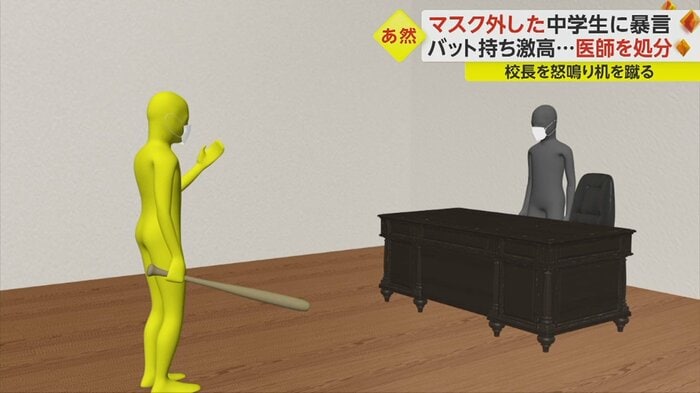 校医を務めていた中学校にバットを持って現れたという男性医師(イメージ)