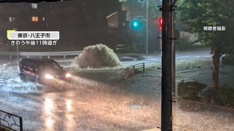 【台風10号】台風から離れた関東で“遠隔豪雨”　東京・八王子で観測史上1位の降水量　目黒川・善福寺川も水位上昇｜FNNプライムオンライン