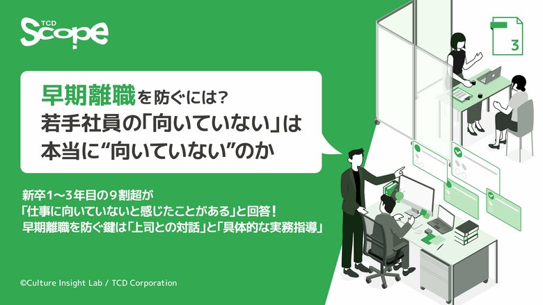 新卒1～3年目の9割超が「仕事に向いていないと感じたことがある」と回答！早期離職を防ぐ鍵は「上司による継続的な対話」と「具体的な実務指導」にあり。