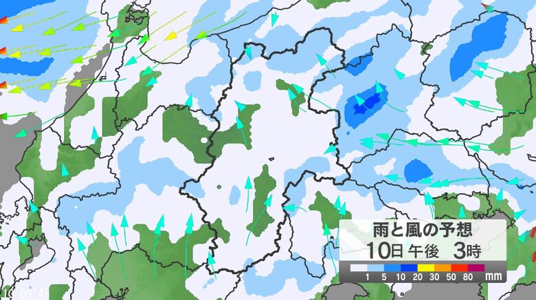 「警報級の大雨」の可能性　長野県で10日昼前から夜遅くにかけて大気の状態が非常に不安定　24時間予想降水量は北部・中部60ミリ（11日午前6時まで・多い所で）｜FNNプライムオンライン
