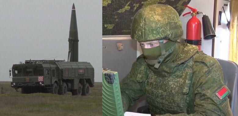ベラルーシ軍兵士に戦術核弾頭搭載可能なイスカンデルM複合ミサイルシステムの訓練（ロシア国防省 4月26日)