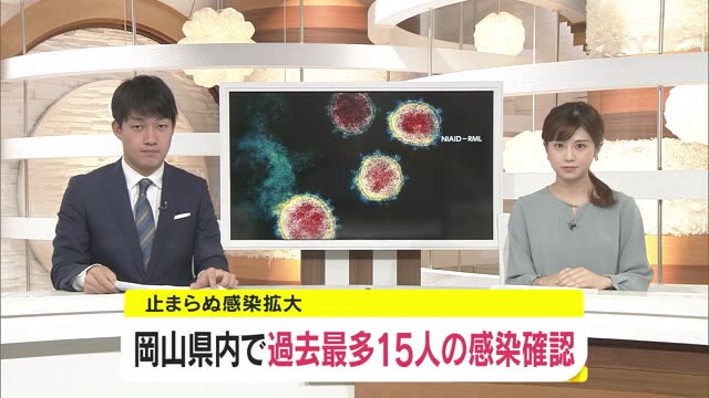 岡山県は1日としては最多の15人が新型コロナウイルス感染…感染者の1人が死亡【岡山】