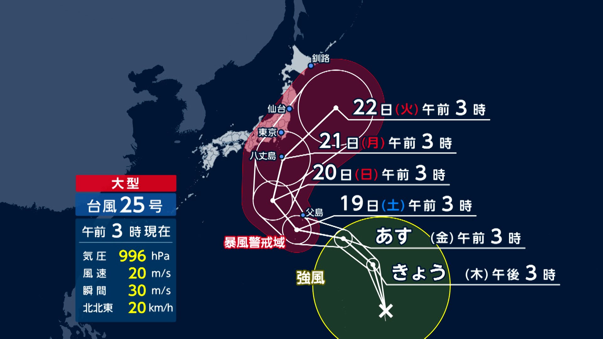 大型の台風25号が発生 シルバーウィークに関東接近か 東海や関東で荒れた天気に 近づく前から大雨のおそれ
