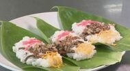上杉謙信に勝利を願い献上！？　なぜ「錦糸卵→シイタケ→紅ショウガ」の順　お盆の食卓を飾る郷土食「笹寿司」の作り方講座　“甘い、しょっぱい、最後に口直し”　「作って継承を」長野・中野市