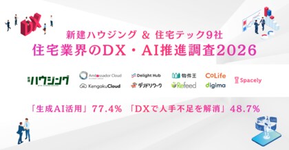 441名に聞いた！新建ハウジング・住宅テック9社の共同企画【住宅業界のDX・AI推進状況調査2026】住宅DX「取り組む／取り組む予定」が82.3%で過去最高