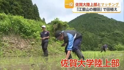担い手不足の棚田に大学生がボランティア　佐大陸上部が酒米づくり手伝う【佐賀県】