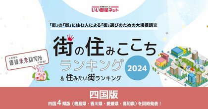 いい部屋ネット「街の住みここち&住みたい街ランキング2024<四国版>」発表