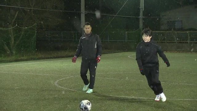 サッカーの練習は父とともに