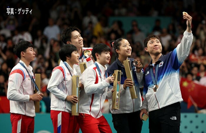 卓球混合ダブルス 当初こわばっていた北朝鮮のリ選手の表情だが…