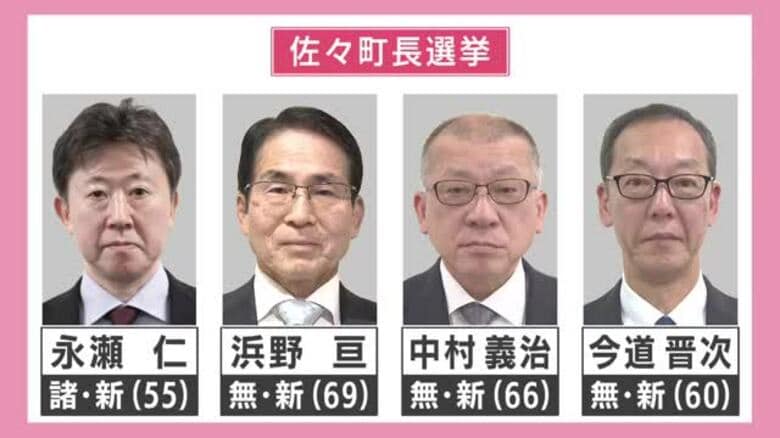 佐々町長選挙が告示し4人が立候補　官製談合事件で町政刷新も争点に【長崎】｜FNNプライムオンライン