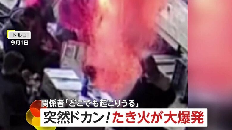 「いったい何事だ！？」青果市場で突然ドカン！“たき火”が大爆発…火の粉に大パニック　熱せられた金属製バケツが原因か　トルコ｜FNNプライムオンライン