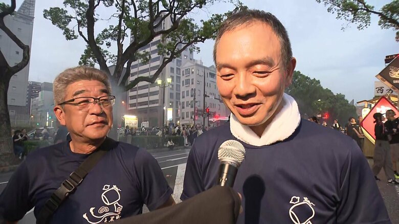 くんち仲間や同級生が昌夫さんを送った