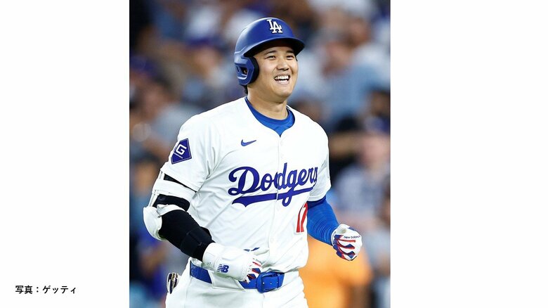 打球速度183km/h、飛距離136mの豪快弾に笑顔を見せる大谷翔平選手