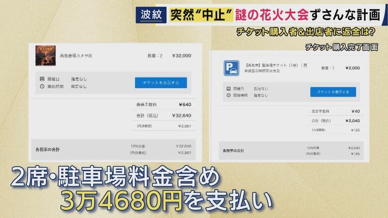 チケットを購入した男性　返金はされていない