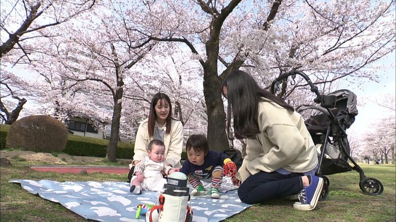 お花見を楽しむ人たち