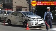 【パトカー追跡中で逃走か】暴走した乗用車が複数の車に次々衝突_追跡中のパトカーが現場に到着_運転手の男を取り押さえる_市電が一時運転見合わせに＜北海道札幌市＞