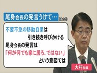 「人流抑制でなく人数制限」尾身会長発言に大村知事が理解示す「“何が何でも家にいろ”ではないという事」