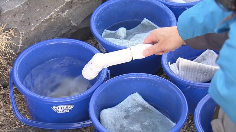 「DEJIMABASE」が用意した雑巾