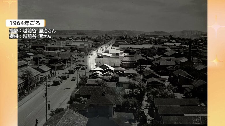 1964年ごろに撮影された写真に写る「廣島ふとん店」