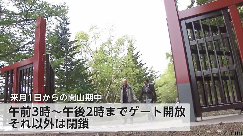 午前3時から午後2時までゲートが開き、それ以外は閉鎖するゲート
