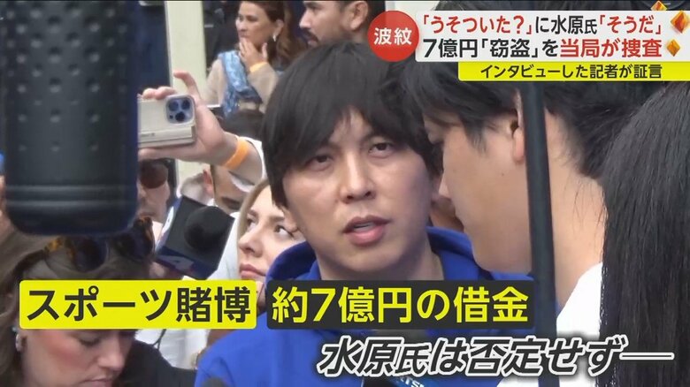 水原氏はスポーツ賭博や約7億円の借金を否定しなかったという
