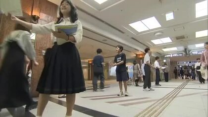 サンノゼ市の「桃太郎像」復活を！　中学生らが募金活動　姉妹都市との交流もっと知って【岡山】