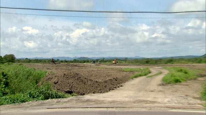 工事が進められているメガソーラーの建設予定地
