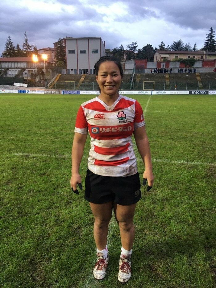 女子ラグビー日本代表当時の藤本麻依子さん(提供写真)