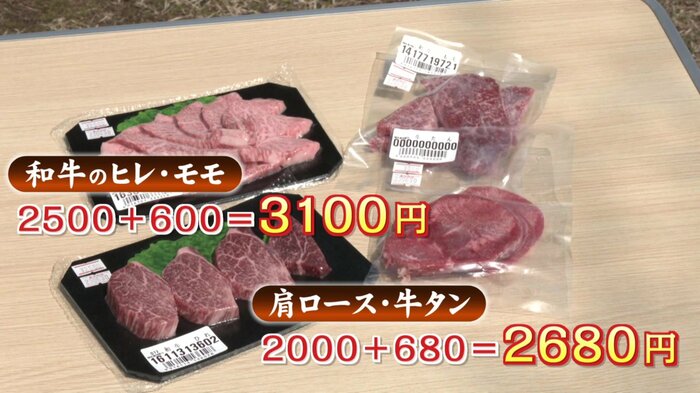 「肉ガチャ」で2回で出てきたお肉のセット