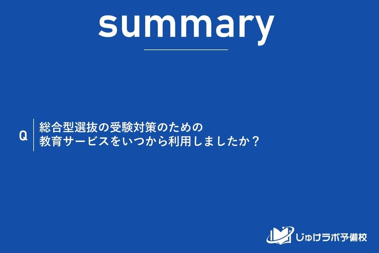 【参考データ】総合型選抜、活動実績の有無で塾利用の開始時期の二極化が鮮明に。