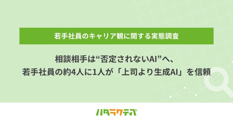相談相手は“否定されないAI”へ、若手社員の約4人に1人が「上司より生成AI」を信頼