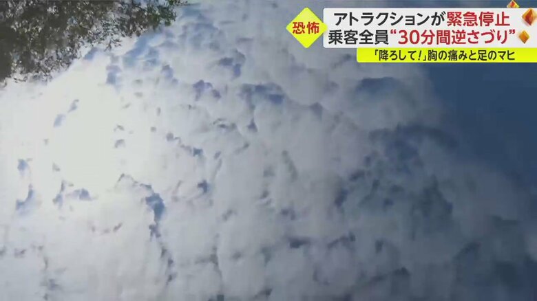 アトラクションに乗った時の景色。一気に地面から、青空へ