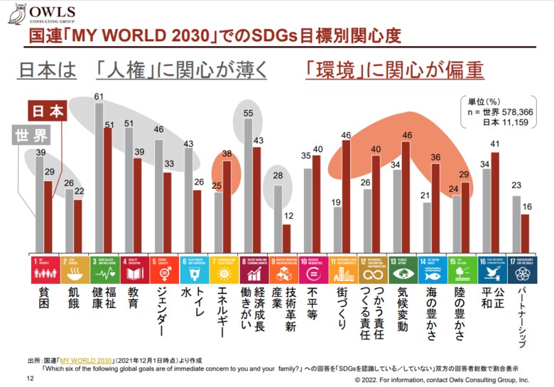 国連「MY WORLD 2030」オウルズコンサルティンググループ資料より