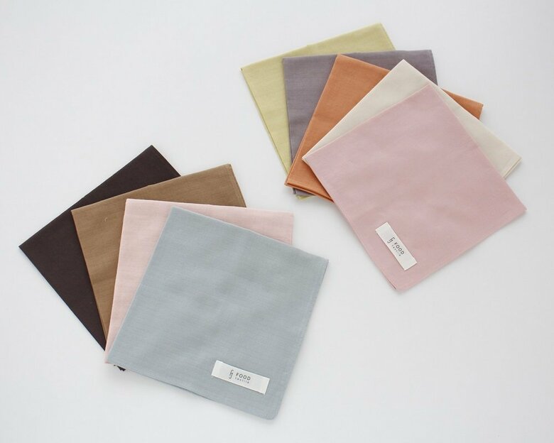 「FOOD TEXTILE」の生地を使用したハンカチ