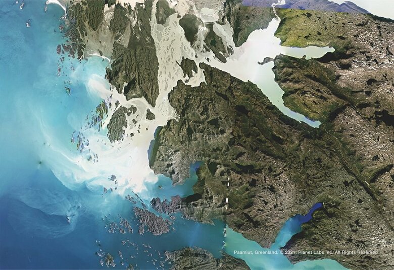 グリーンランドのパーミウト付近（62.29166 , -50.16242）