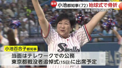 始球式でまさかの骨折 小池都知事「スポーツで盛り上げていきましょう！」のはずが…投球後動けず全治2カ月 当面テレワークに｜FNNプライムオンライン