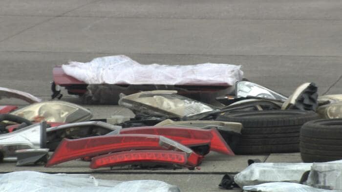 「パーツ」に分けられた盗難車両の一部