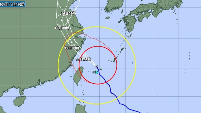 台風9号の進路予想図　気象庁HPより